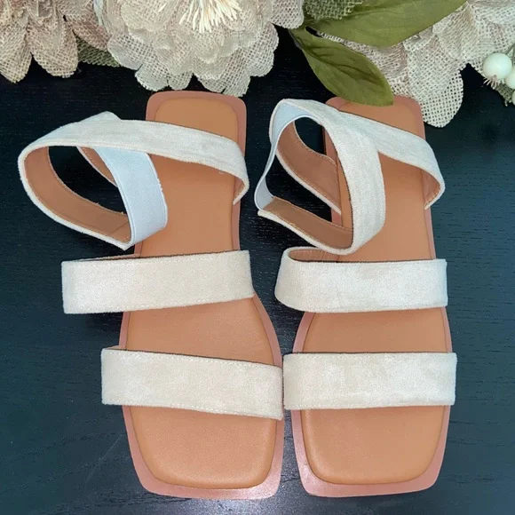 Beige Suede Sandals - Picture 3 of 8